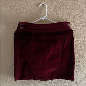 Red Velvet Mini Skirt